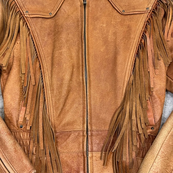 Wilsons Leather Tan Fringe Jacket - Picture 8 of 14